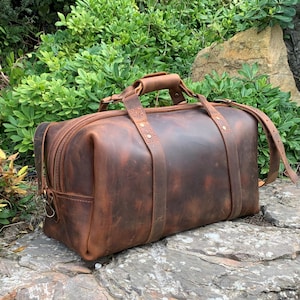 Leather Duffle Bag, Leather Weekender Bag, The Weekender, Handmade Duffle, Leather Gym Bag, Gift for Man