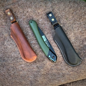 Leather Bahco Laplander Saw Sheath, Bushcraft Gear, Custom Leather Sheath
