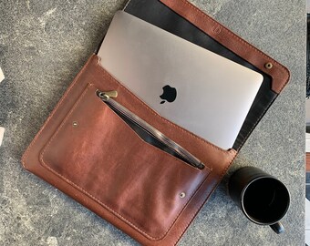 Leather MacBook Case, MacBook Air 13 Case, Luxury Laptop Cover, Personalized Laptop Cover