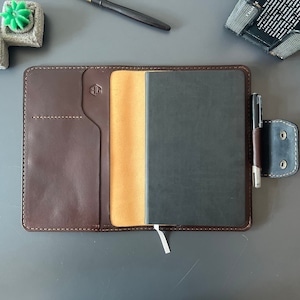 A5 Notebook Cover, Leather Journal, Leather Padfolio, Personalized Document Holder