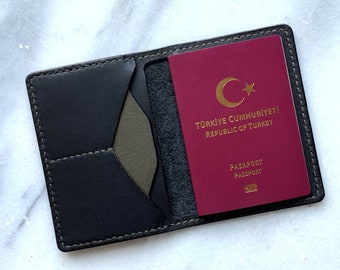 Porte-passeport en cuir, porte-passeport personnalisé, étui pour passeport, cadeau personnalisé