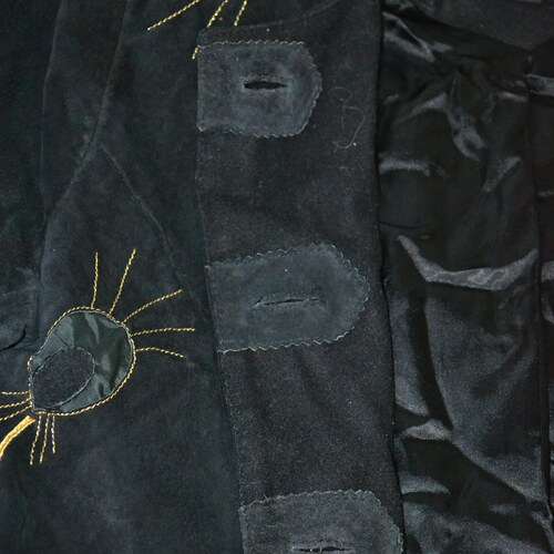 Vintage 80s DINOZ Patchwork shops Suede Leather Jacket Vest Multicolor, M (40|12-14)|Glam Rock