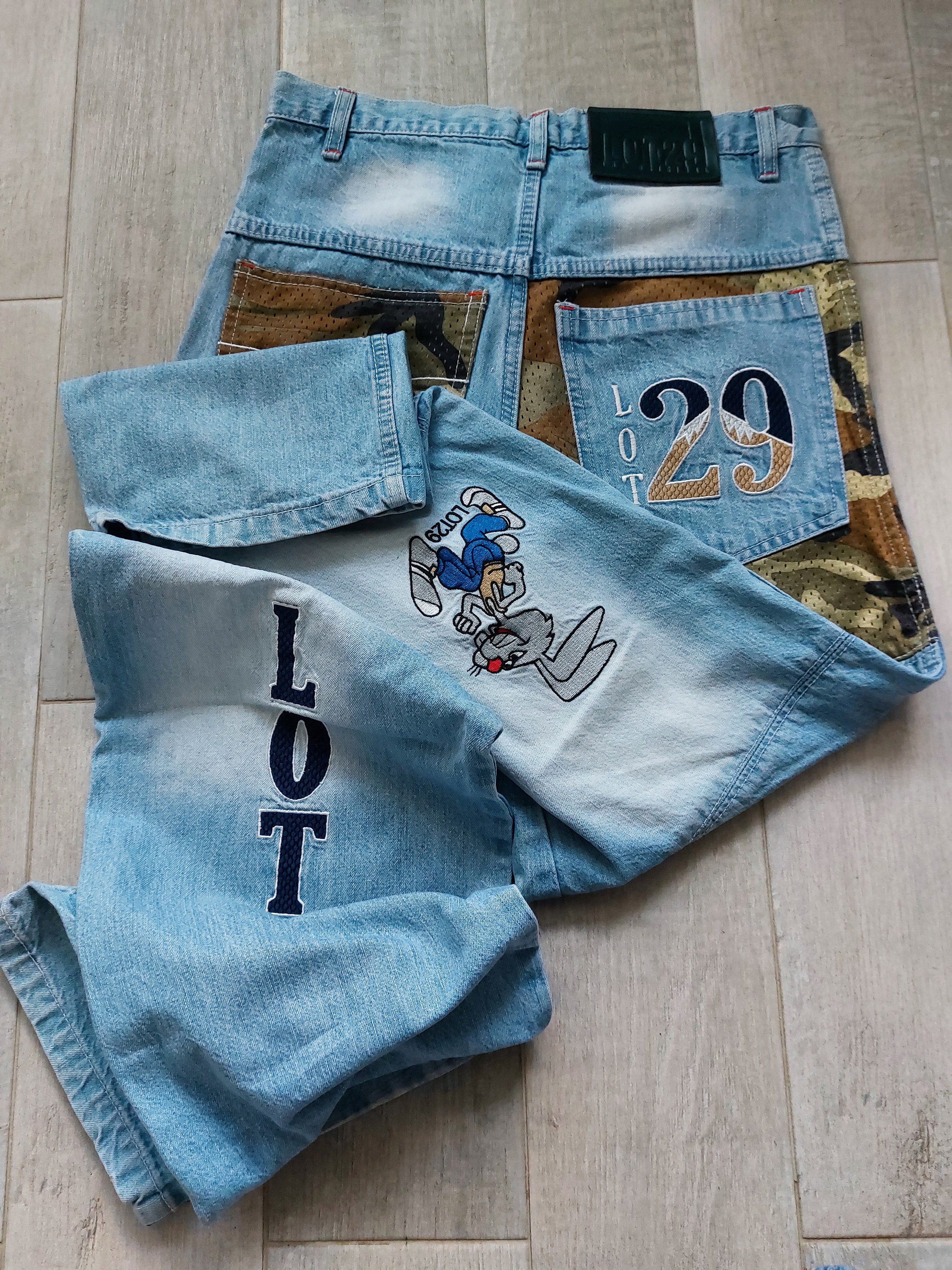 LOT29 W40 ヒップホップ Vintage Lot 29 Looney Tunes Shirt Men 3XL Gray White Graphic