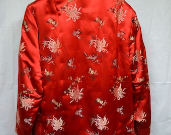 Jacket with frog closure Peony brand tang red jacket Vintage  Jacket Frog Buttons size L size L Vintage Asian Jacket
