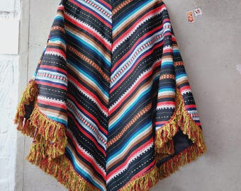 Poncho Nepal mit Fingerspitze mexikanischer Poncho Boho Hippie Poncho