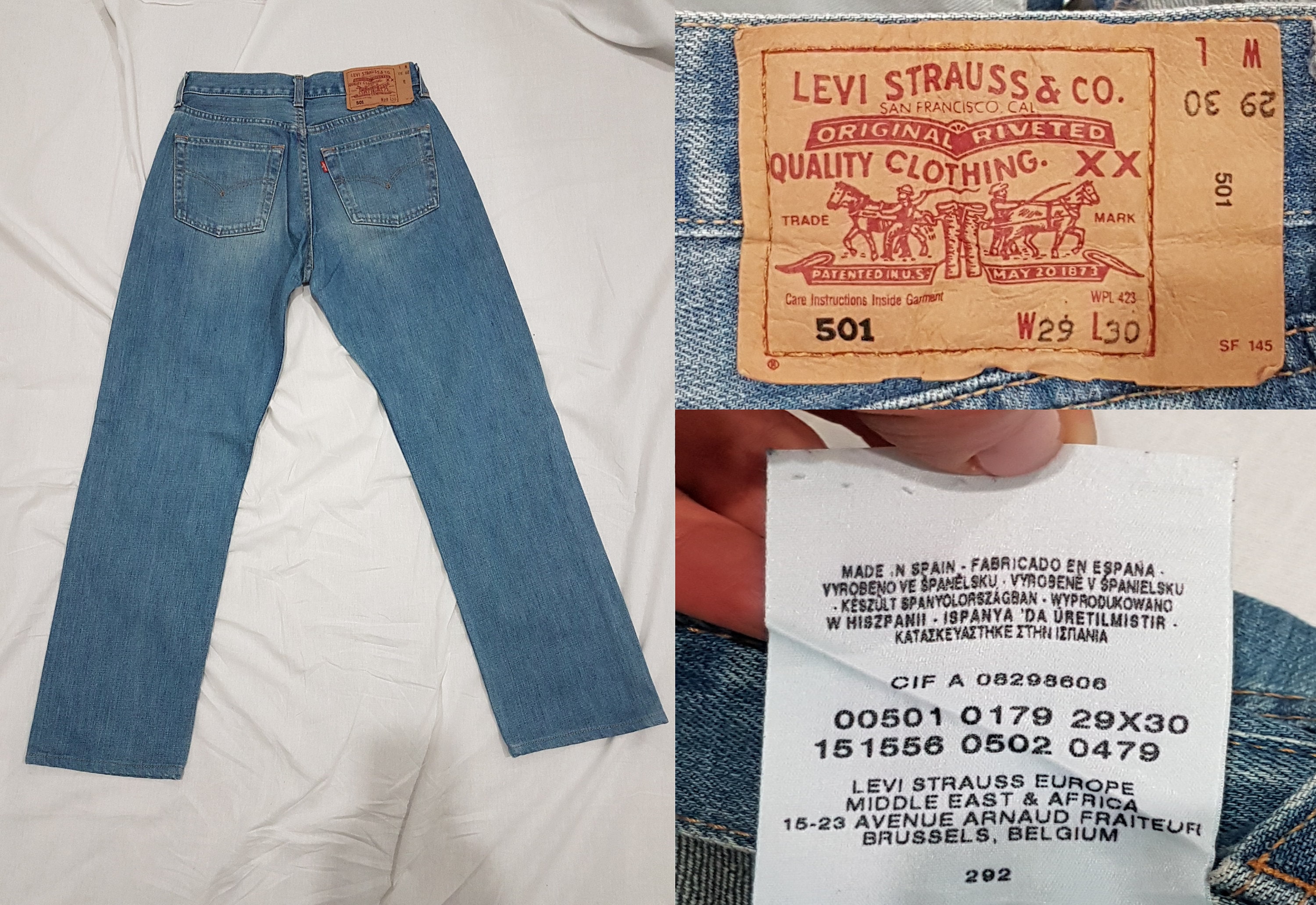 Rare LVC Levi's Vintage Clothing 1937 501 XX Jeans Big E Size 36 X 32 Japan  Made