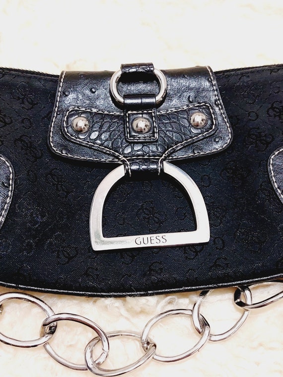 Guess black mini baguette chain shoulder bag Vint… - image 6