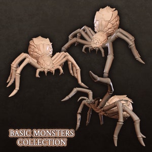 Giant Spiders (x3) Basic Monsters Collection - 3D Printed Resin Tabletop RPG Miniatures