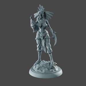 Yaoci, The Jungle Huntress - 3D Printed Resin Miniature