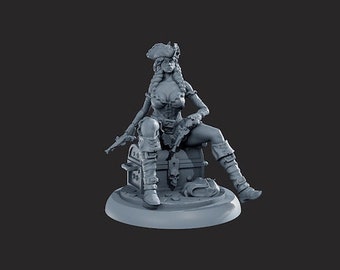 Anne, The Pirate - 3D Printed Resin Miniature