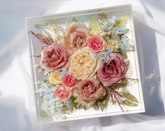 Wedding Bouquet Preservation Keepsake / 6x6 or 10x10 in Display Block / Bridal Bouquet Flowers Resin Floral Preservation / Wedding Gift Idea