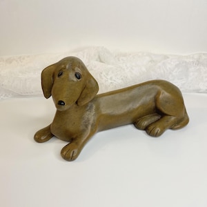 Vintage MCM Dachshund Wiener Dog Figurine - Resin