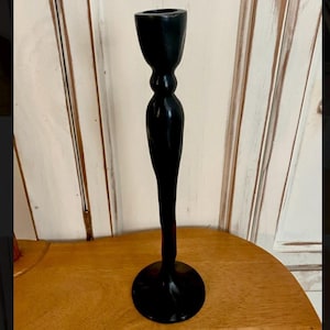 Vintage Black Metal Taper Candlestick - Pottery Barn, Brutalist Design