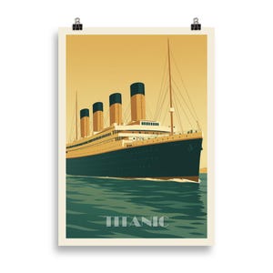 Vintage-Titanic-Poster | Retro-Poster des legendären Ozeandampfers | Wandkunst im Reiseposterstil | Marine Dekoration