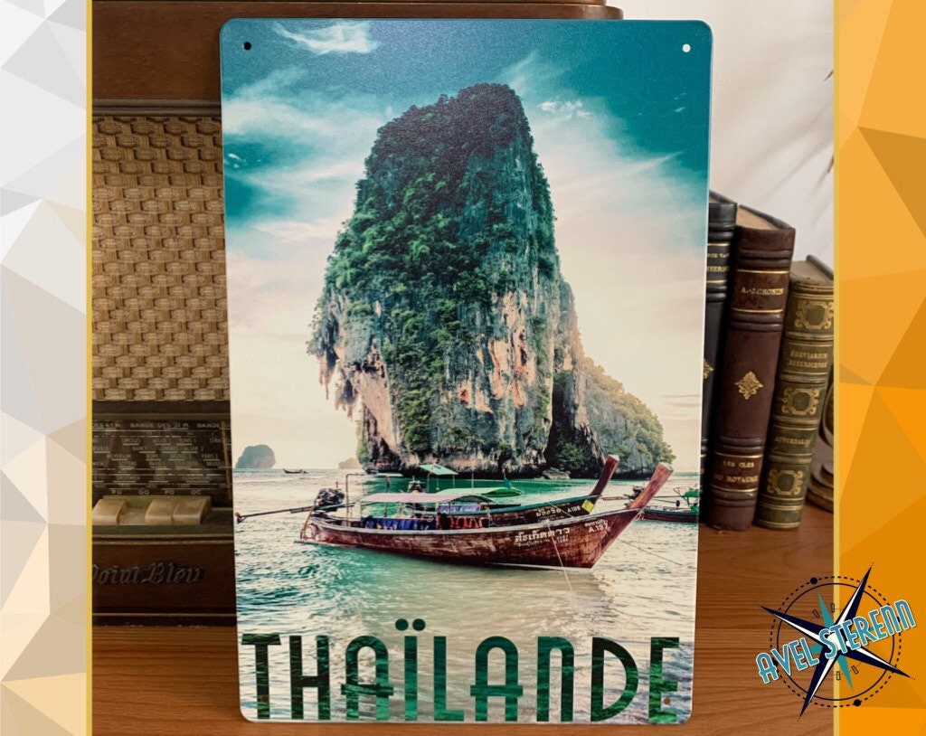 Plaque Métal Déco, Style Vintage, 20x30cm - Thaïlande