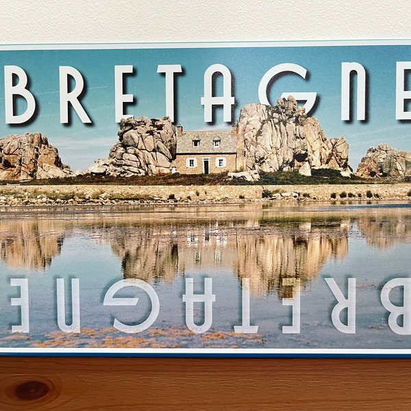 Plaque métal déco, style vintage, 20x30cm - Bretagne