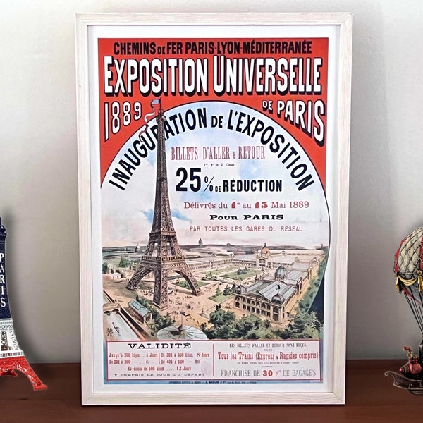 Affiche - Tour Eiffel inauguration - Exposition universelle 1889 - 40 x 60 cm