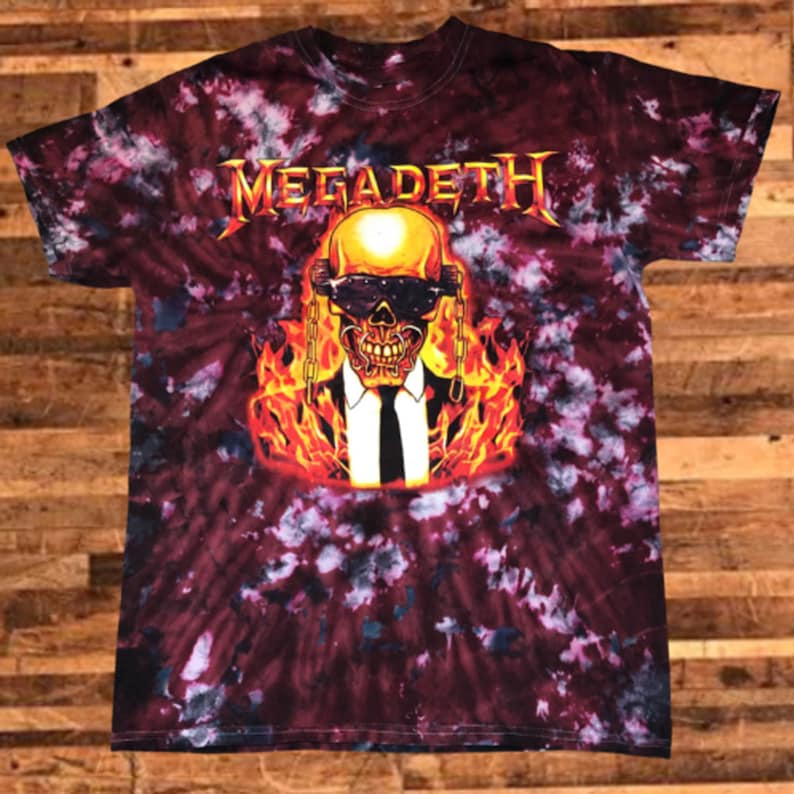 Megadeth Band Logo Thrash Metal Music T-Shirt Rock Band Tie Dye Shirt Unisex Music Shirt Megadeth Band Tie Dye T-Shirt Vtg 90s T shirt