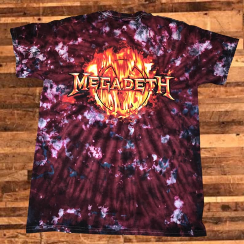 Megadeth Band Logo Thrash Metal Music T-Shirt Rock Band Tie Dye Shirt Unisex Music Shirt Megadeth Band Tie Dye T-Shirt Vtg 90s T shirt