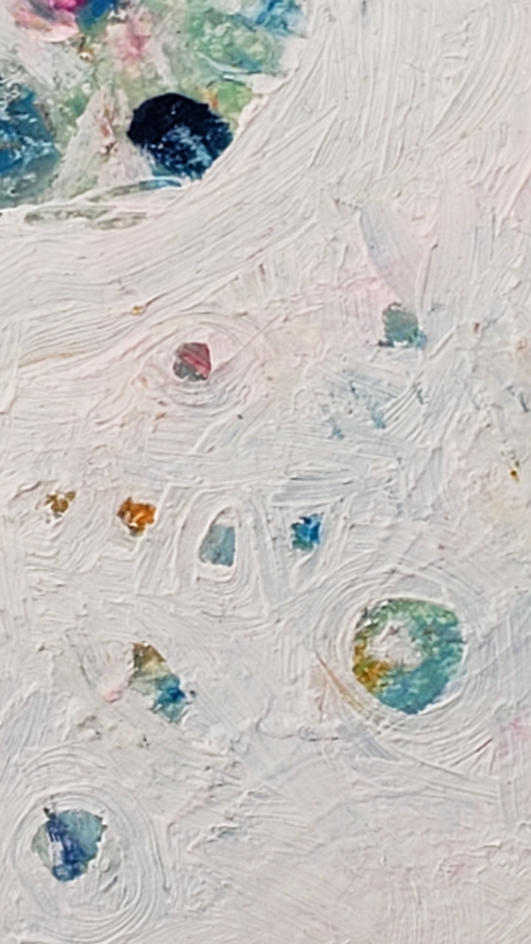 Waltzing Bubbles Colorful Oil Pastel on Watercolor Paper 15 X 11