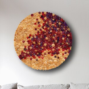 Fuchsia Shades - Decorazione murale in legno di recupero fatto a mano - Diffusore sonoro in mosaico 3D