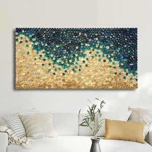 Decorazione murale in legno tropicale fatto a mano con riccioli di spiaggia - Diffusore sonoro astratto