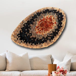 Diffusore sonoro organico in legno di recupero - Decorazione murale asimmetrica