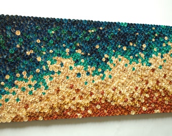 Handmade Wooden Mosaic Wall Art - Tropical Summer Theme Acoustic Sound Diffuser