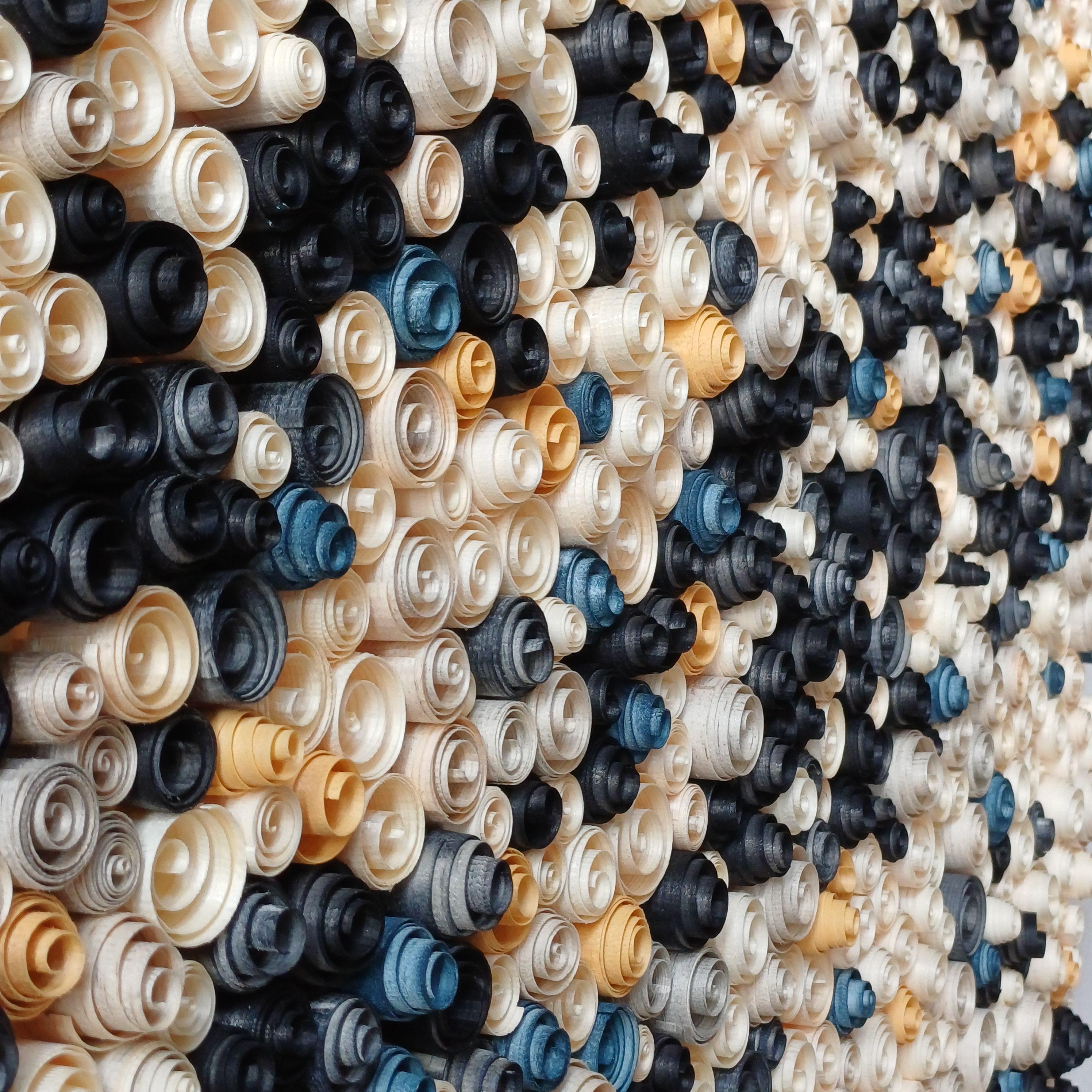 Reclaimed Wood 3D Mosaic Wall Art - Earthy Tones Unique Sound Diffuser ...