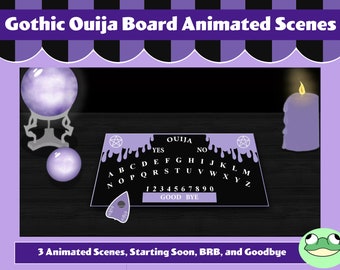 Cute Goth Ouija Board Animated Scenes, Starting Soon, BRB, and Goodbye