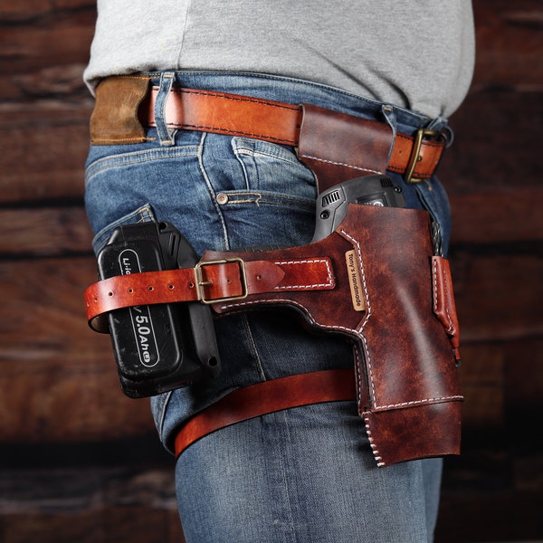 Schraubenzieher Holster mit Magnetarmband aus Leder