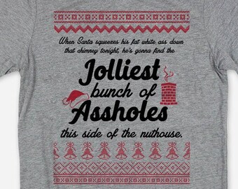Jolliest Bunch Christmas T-Shirt | Funny Xmas Tee, Holiday Humor