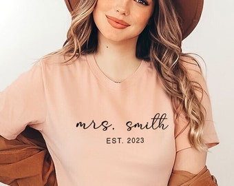 Personalized Gift For Bride | Custom Engagement | Bridal Shower Gift | Custom Engagement Tee | Honeymoon T-shirt | Wedding Gift
