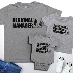 Regional Manager Assistant To The Regional Manager T-Shirt |  The Office Shirt | First Matching Kids Shirt | First Fathers Day Gift