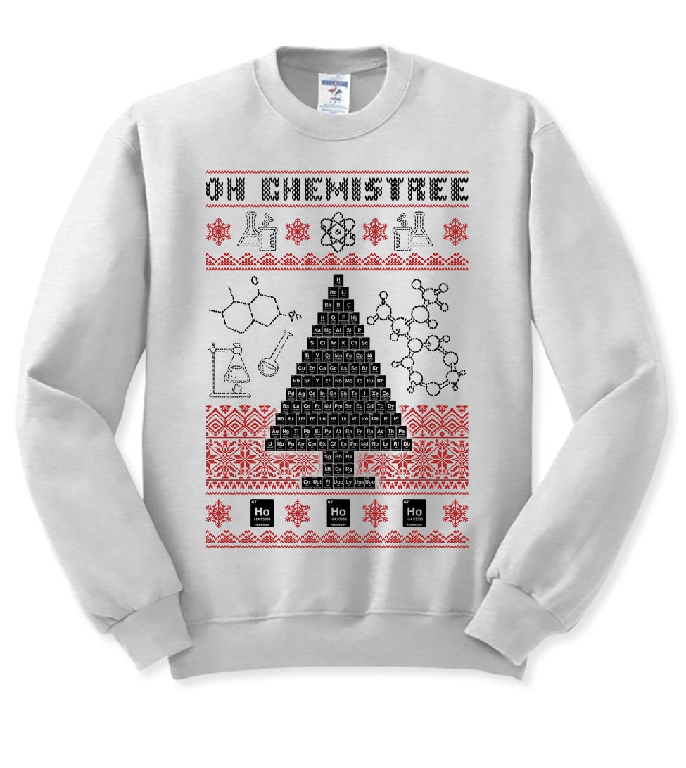 Oh Chemistry Christmas Tree Ugly Sweater Funny Pun Xmas 