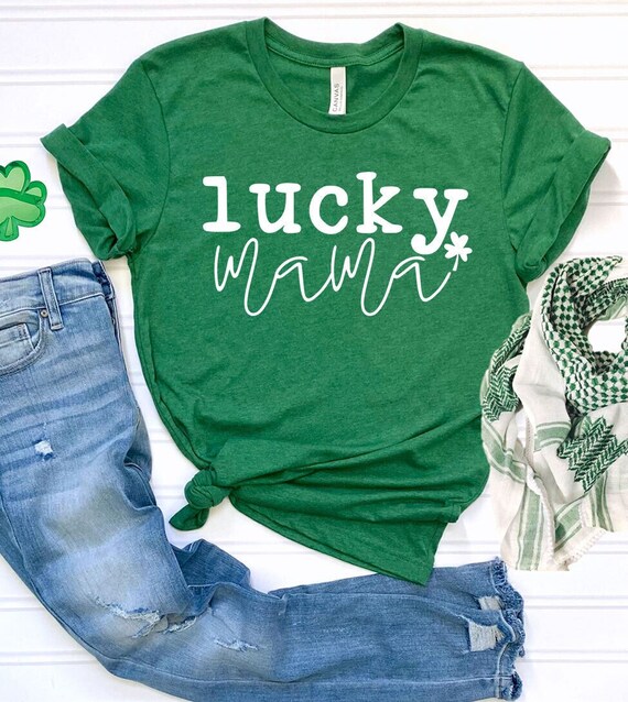Women One Lucky Mama T Shirt St Patricks Day Gift Tee Women One Lucky Mama T Shirt St Patricks Day Gift Tee