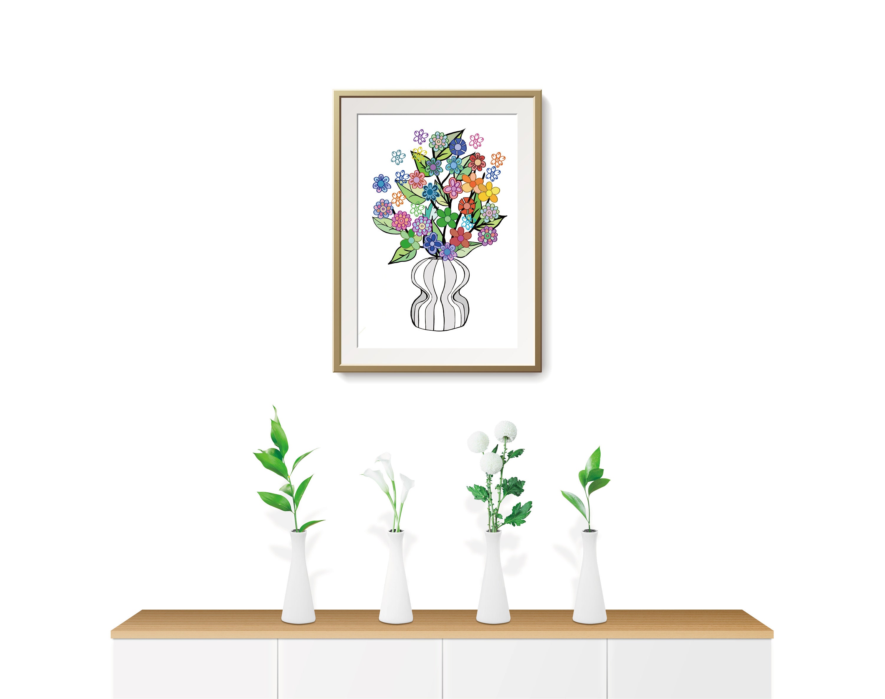 Die Blumen Badezimmer einzigartig druckbare Wandkunst | Etsy