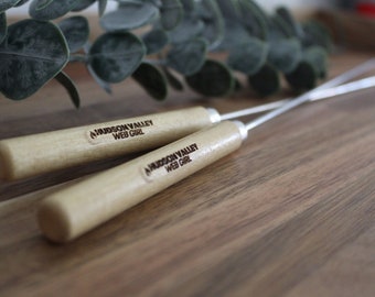 Custom Engraved Wooden Skewer, 12" Long with Wooden Handle