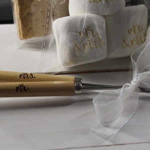 Custom Bridal Shower Engraved S'mores Gift Set with Engraved Roasting Sticks image 7