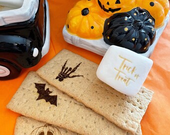 Halloween Laser Engraved Marshmallows & Graham Crackers