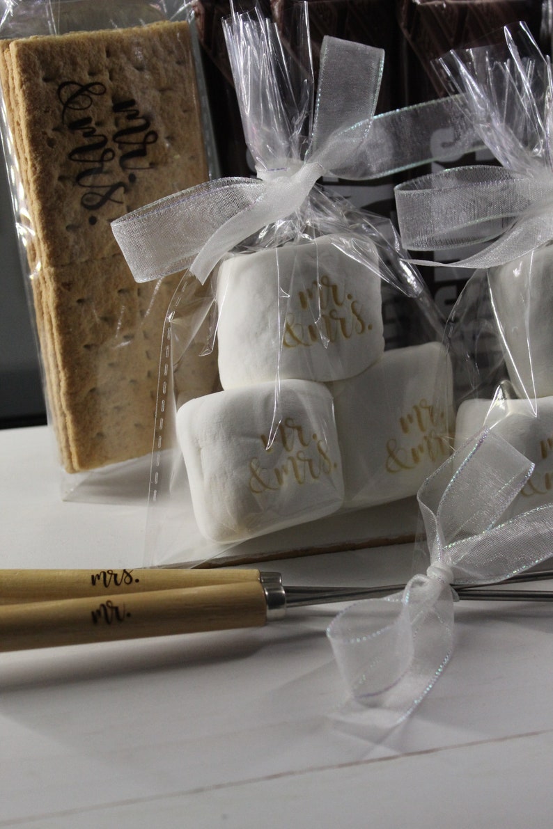 Custom Bridal Shower Engraved S'mores Gift Set with Engraved Roasting Sticks image 8