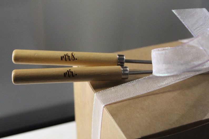 Custom Bridal Shower Engraved S'mores Gift Set with Engraved Roasting Sticks image 10