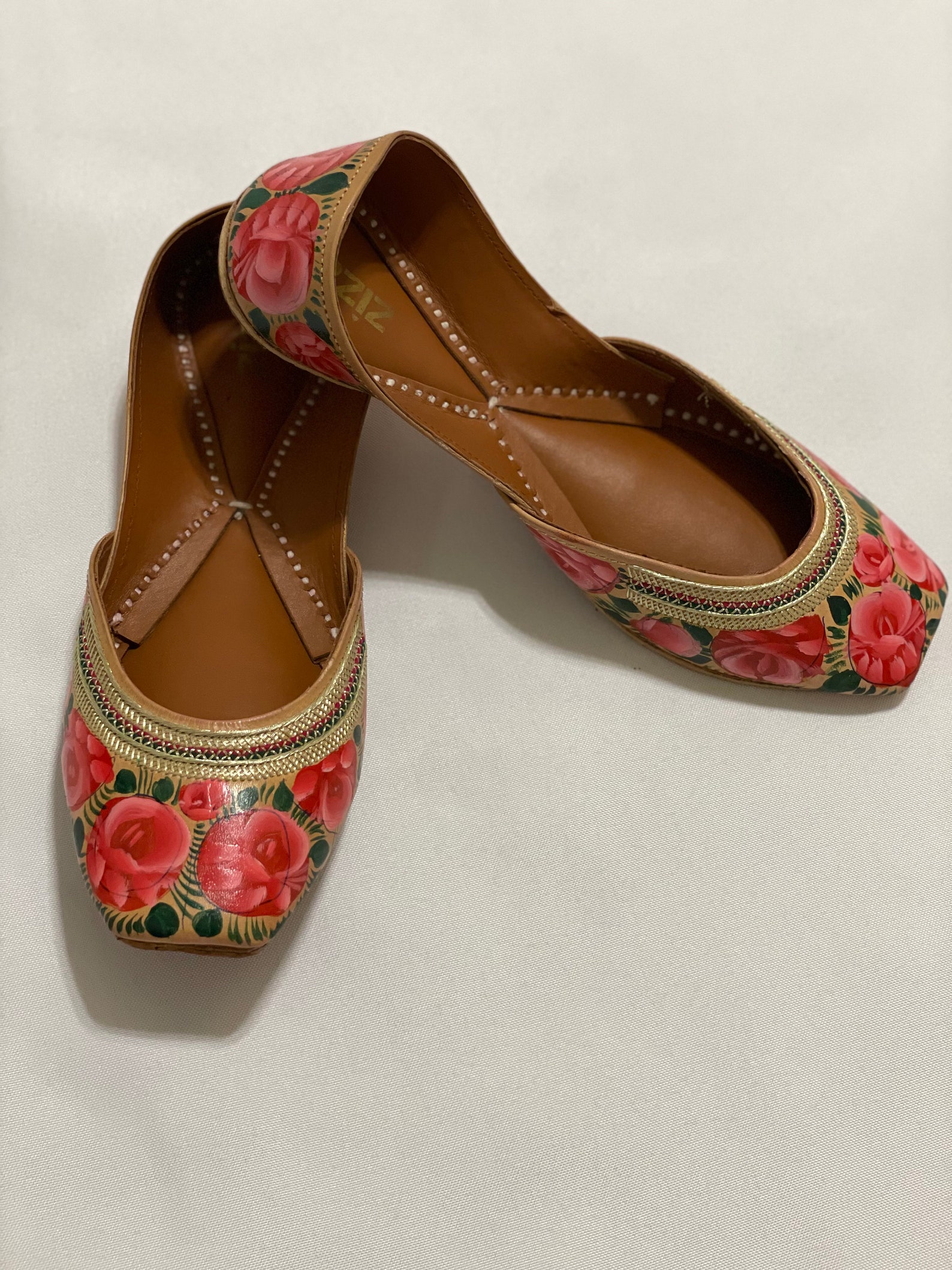 Handpainted Floral Khussa Fusion/Pakistani/Indian Shoes Etsy