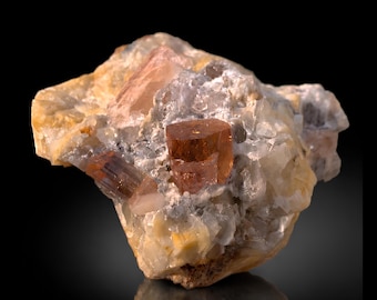 Rare Imperial Topaz Specimen from Katlang Pakistan | Natural Golden Fluorescent Topa | Large Collector Mineral Display | Cabinet Size Topaz