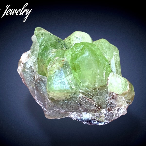 Peridot Mineral specimen ,12.4 Gram  Green Peridot on Matrix , Natural Peridot Crystal Bunch,Healing Crystal, Raw Peridot,From Kohistan