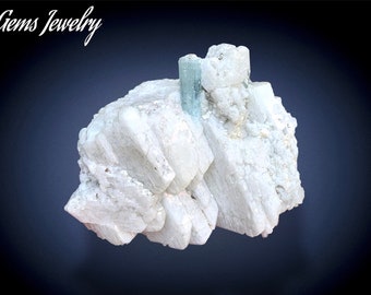 Aquamarine Mineral Specimen,Natural Aquamarine With Feldspar Combine Specimen,Home Decor Blue Aquamarine Specimen From Shigar SkarduPakistan