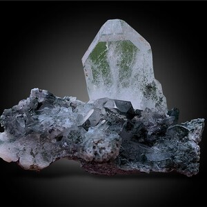 107g Faden Quartz Crystal Cluster with Chlorine | Complete Terminated Faden Quartz Specimen | Natural Chlorite Quartz from Pakistan
