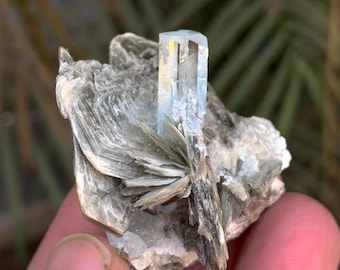 Aquamarine With Mica Combine Specimen, Natural Aquamarine , Transparent Aquamarine, Mica Combine Aquamarine Specimen From Gilgit Baltistan