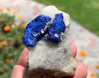 Lazurite Specimen, Natural Lazurite On Matrix Mineral Specimen, Blue Lazurite Mineral,Lazurite With Pyrite Combine Specimen From Afghanistan