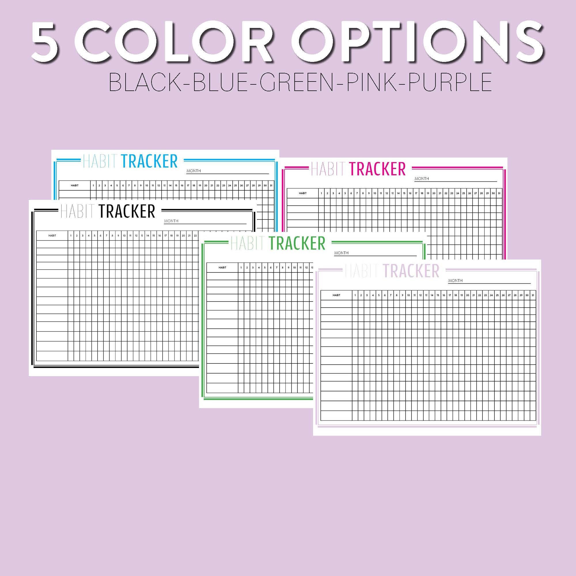 Printable Monthly Habit Tracker Letter Size Editable PDF - Etsy